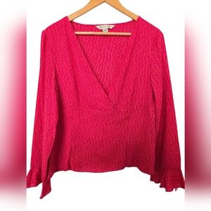 Casual Corner Women's Pink V-Neck Top Size 14